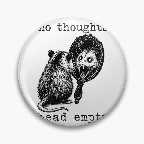 Item preview, No Thoughts Head Empty Opossum Gothic Mirror Existential Meme designed and sold by chattsuede.