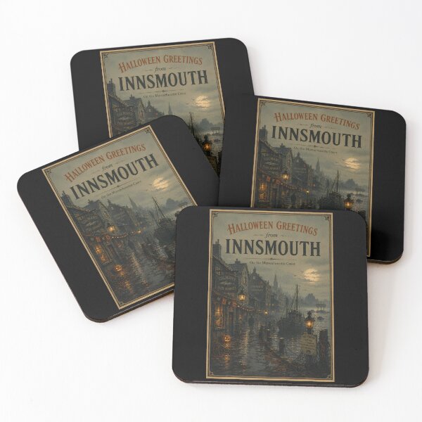 Item preview, Halloween Greetings from Innsmouth | Lovecraft Vintage Horror Postcard designed and sold by Extravanganzza.