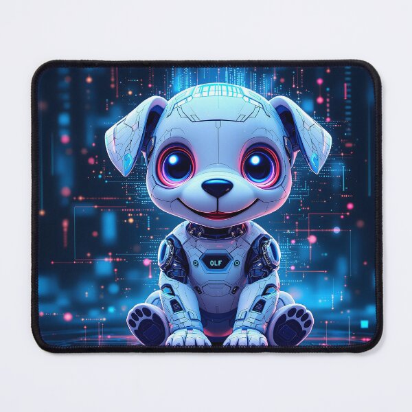 Item preview, Cyber Puppy - Futuristic AI Dog Art designed and sold by ZykeArt.