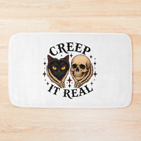 Item preview, Creep It Real Black Cat Spooky Gothic Skull designed and sold by chattsuede.