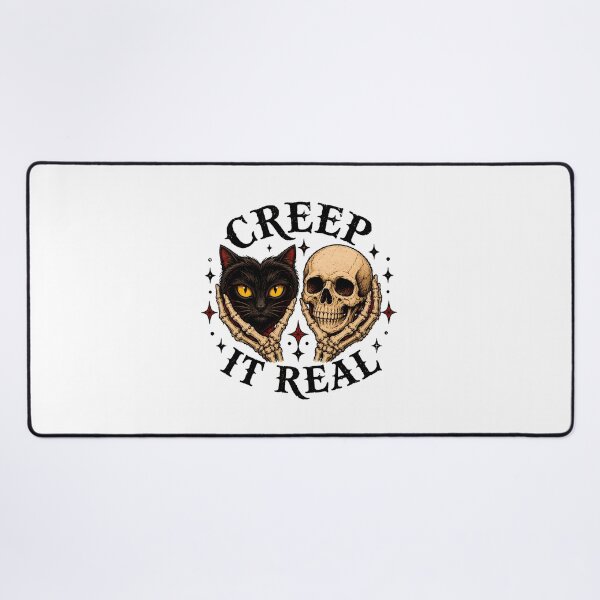 Item preview, Creep It Real Black Cat Spooky Gothic Skull designed and sold by chattsuede.