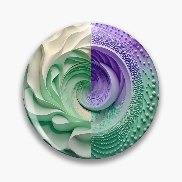 Item preview, Mint Green and Violet Geometric Spiral designed and sold by Vicky Brago-Mitchell®.