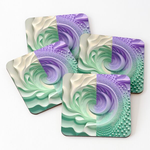 Item preview, Mint Green and Violet Geometric Spiral designed and sold by Vicky Brago-Mitchell®.
