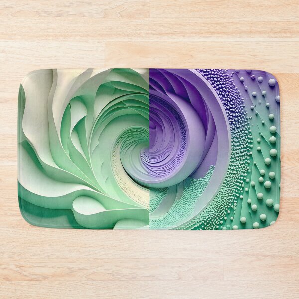Item preview, Mint Green and Violet Geometric Spiral designed and sold by Vicky Brago-Mitchell®.
