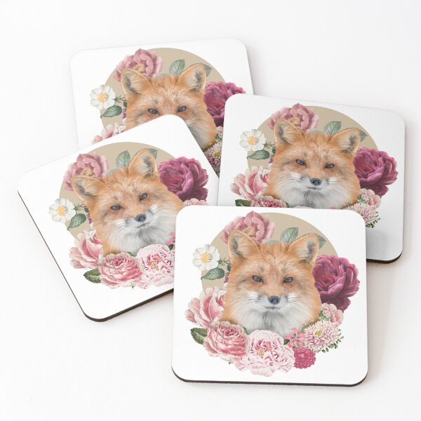 Item preview, Vintage Floral Red Fox Cottagecore Botanical Art designed and sold by Hilal-Studio.