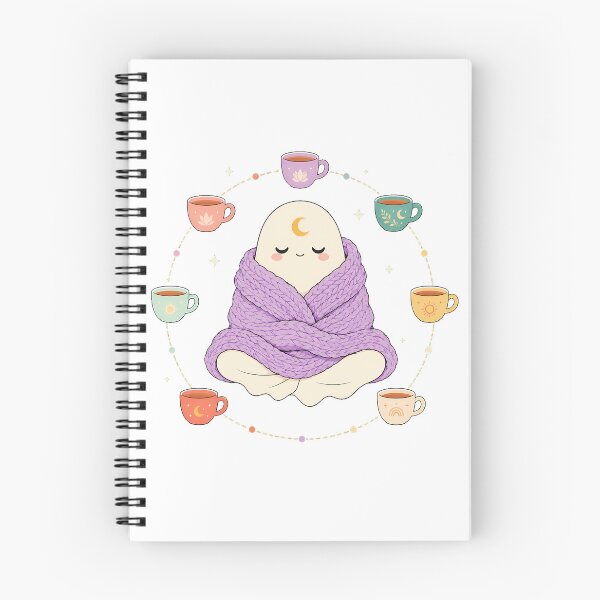 Item preview, Cozy Meditating Ghost Mindful Tea Lover Aesthetic designed and sold by chattsuede.