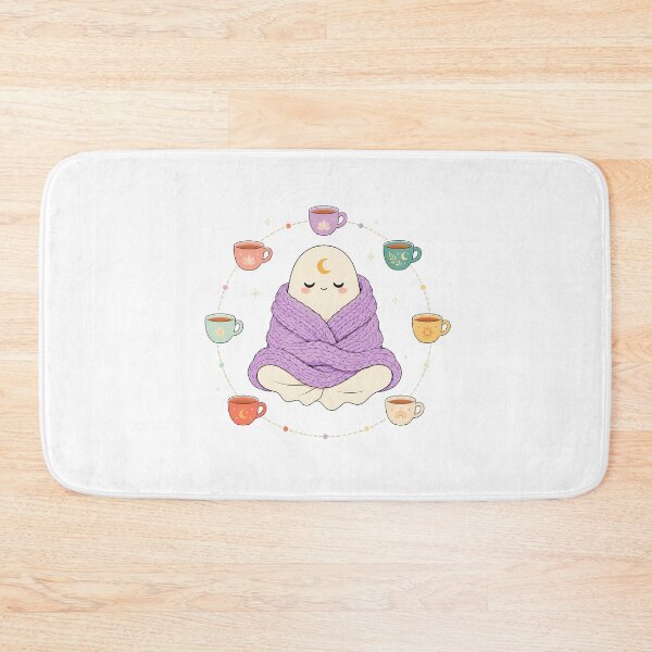 Item preview, Cozy Meditating Ghost Mindful Tea Lover Aesthetic designed and sold by chattsuede.