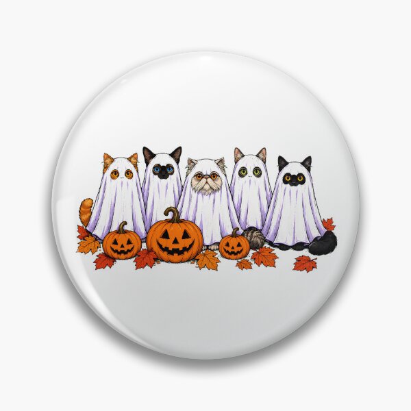 Item preview, Ghost Cat Halloween Pumpkin Spooky Autumn Squad designed and sold by chattsuede.
