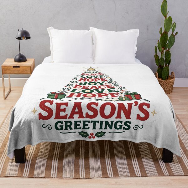 Item preview, Season's Greetings Creative Quote Shape Christmas Design designed and sold by KristenosNehk.