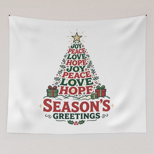 Item preview, Season's Greetings Creative Quote Shape Christmas Design designed and sold by KristenosNehk.