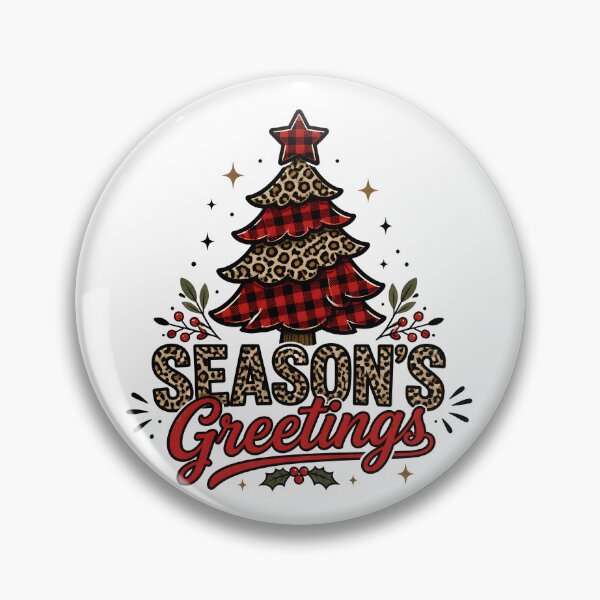 Item preview, Season's Greetings Leopard and Red Plaid Christmas Design designed and sold by KristenosNehk.