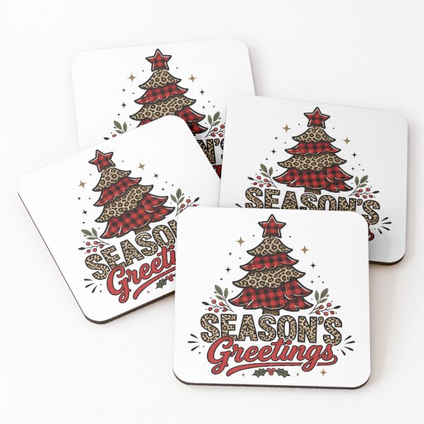 Item preview, Season's Greetings Leopard and Red Plaid Christmas Design designed and sold by KristenosNehk.