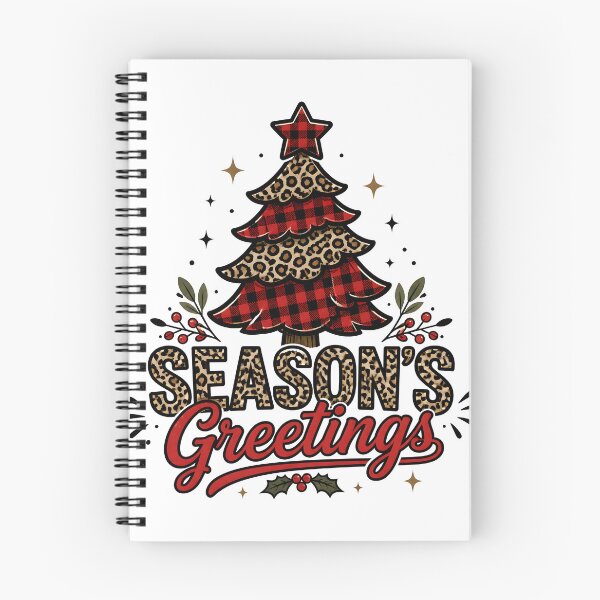 Item preview, Season's Greetings Leopard and Red Plaid Christmas Design designed and sold by KristenosNehk.