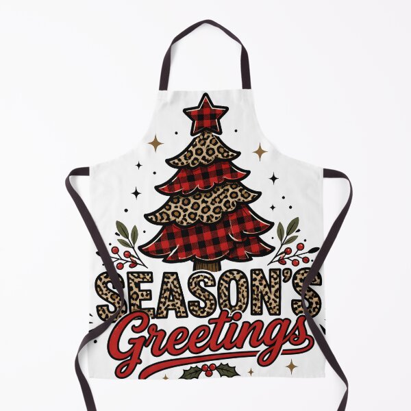Item preview, Season's Greetings Leopard and Red Plaid Christmas Design designed and sold by KristenosNehk.