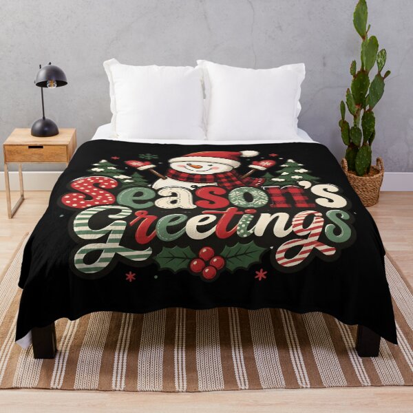 Item preview, Season's Greetings Mixed Pattern Typography Christmas Design designed and sold by KristenosNehk.