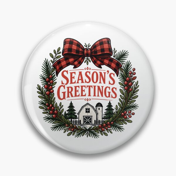 Item preview, Season's Greetings Buffalo Check Farmhouse Christmas Design designed and sold by KristenosNehk.