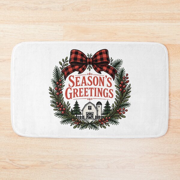 Item preview, Season's Greetings Buffalo Check Farmhouse Christmas Design designed and sold by KristenosNehk.