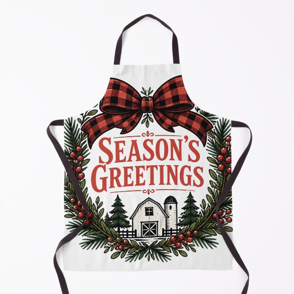 Item preview, Season's Greetings Buffalo Check Farmhouse Christmas Design designed and sold by KristenosNehk.