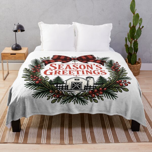 Item preview, Season's Greetings Buffalo Check Farmhouse Christmas Design designed and sold by KristenosNehk.