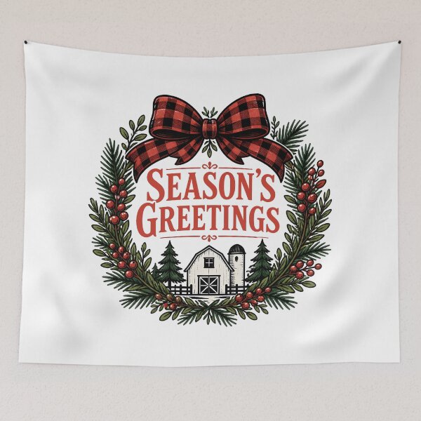 Item preview, Season's Greetings Buffalo Check Farmhouse Christmas Design designed and sold by KristenosNehk.