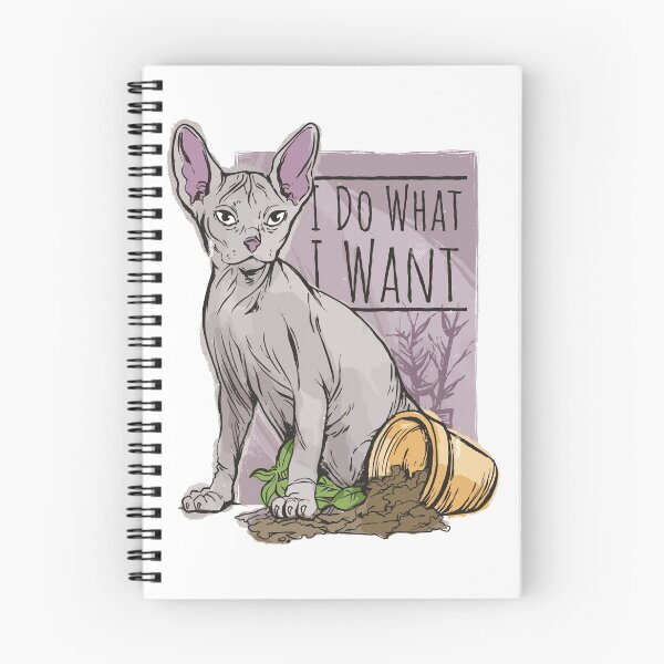 Artikelvorschau, Ich mache, was ich will – Lustige Sphynx-Katze wirft Pflanze um entworfen und verkauft von Hilal-Studio.