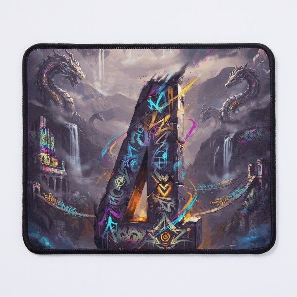 Item preview, Graffiti Fantasy Monolith with Dragons and Floating Kingdoms designed and sold by AlaricFenner.