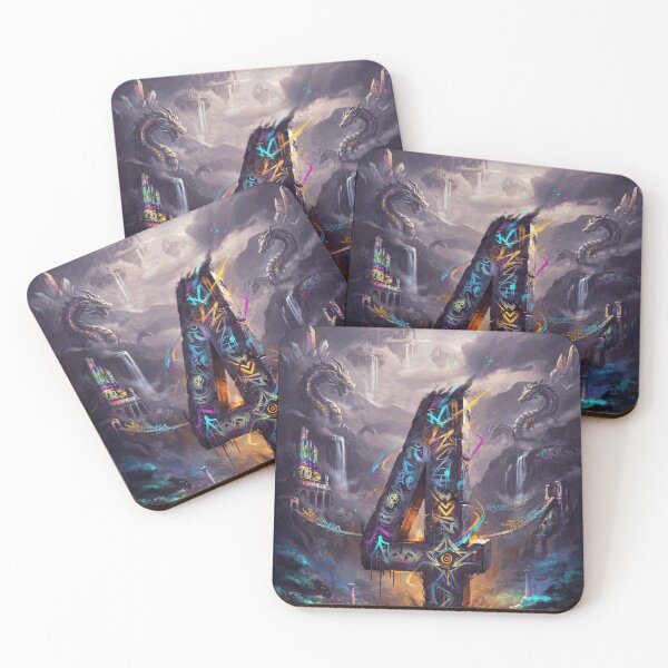 Item preview, Graffiti Fantasy Monolith with Dragons and Floating Kingdoms designed and sold by AlaricFenner.