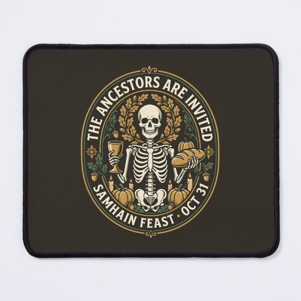 Item preview, Samhain Feast Ancestors Vintage Skeleton Badge designed and sold by SplashTastic.