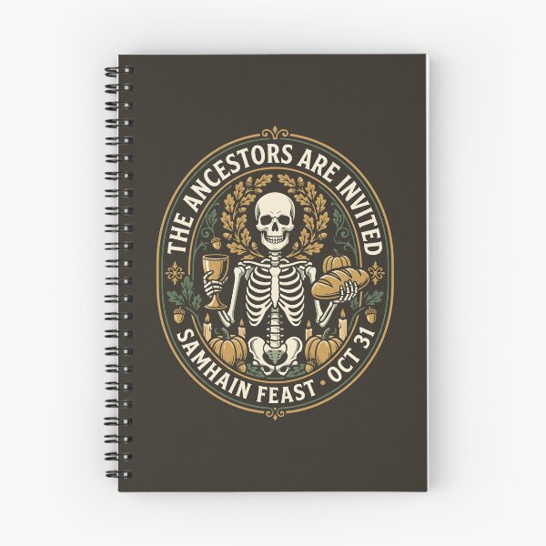 Item preview, Samhain Feast Ancestors Vintage Skeleton Badge designed and sold by SplashTastic.