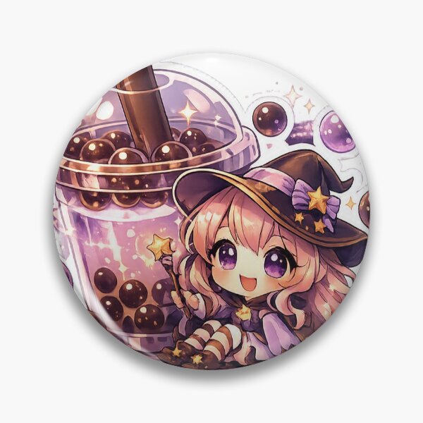 Item preview, Boba Witch Anime Sticker Chibi Kawaii Magic for Bubble Tea & Otaku Fans designed and sold by CutePrintCorner.