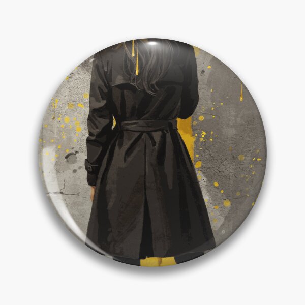 Item preview, Woman with Yellow Umbrella Against Urban Concrete Wall designed and sold by AlaricFenner.