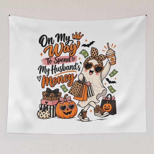 Item preview, Funny Halloween Shopping Ghost Husband Money Humor designed and sold by afr-saad.