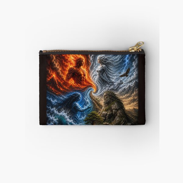 Item preview, Four Elements Fantasy – Fire Water Earth Air Elemental Guardians designed and sold by AnimalAirtistry.