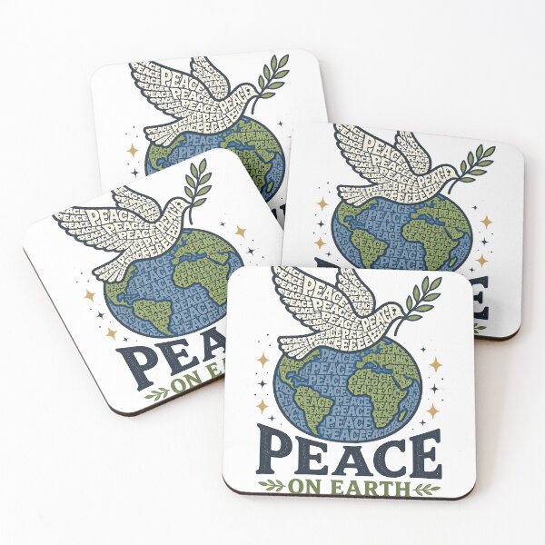 Item preview, Peace on Earth Creative Quote Shape Christmas Design designed and sold by OliviaHayesArt.