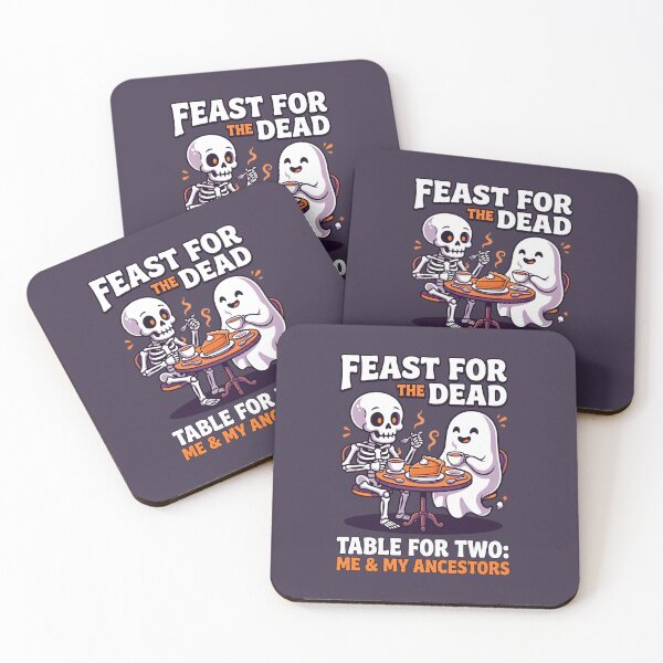 Item preview, Feast For The Dead Cute Ghost Skeleton Cafe designed and sold by SplashTastic.