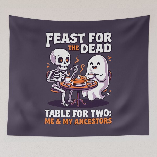 Item preview, Feast For The Dead Cute Ghost Skeleton Cafe designed and sold by SplashTastic.