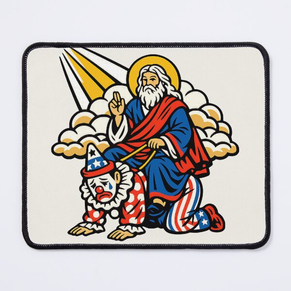 Item preview, God Rides The Clown Vintage Political Satire designed and sold by KungPowUnicorn.