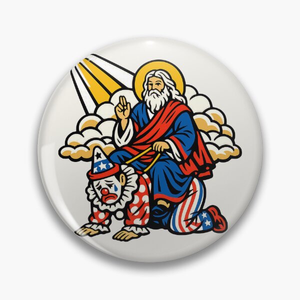 Item preview, God Rides The Clown Vintage Political Satire designed and sold by KungPowUnicorn.