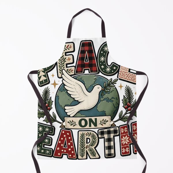 Item preview, Peace on Earth Mixed Pattern Typography Christmas Design designed and sold by OliviaHayesArt.