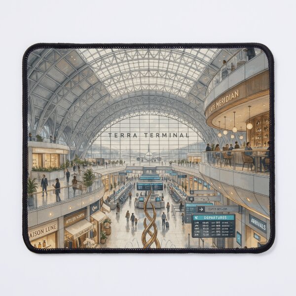 Item preview, Modern Airport Terminal Interior Architectural Illustration designed and sold by AlaricFenner.