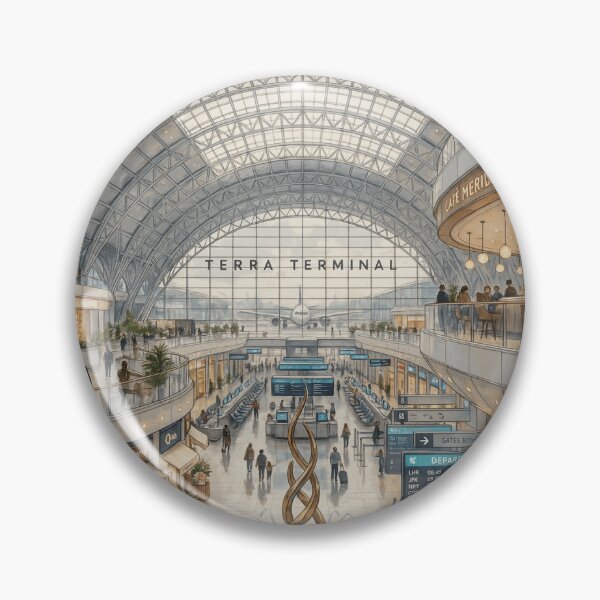 Item preview, Modern Airport Terminal Interior Architectural Illustration designed and sold by AlaricFenner.