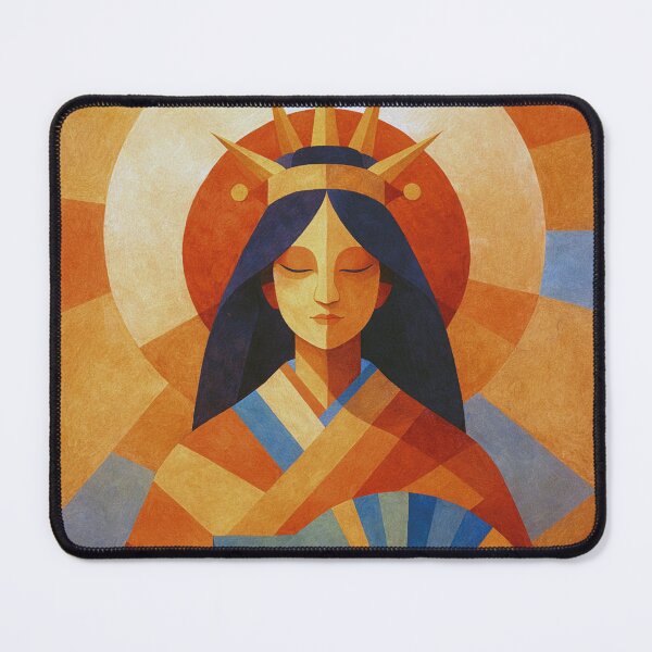 Item preview, Amaterasu Geometric illustration – Japanese Sun Goddess in Golden Light designed and sold by GalleryKauffeld.