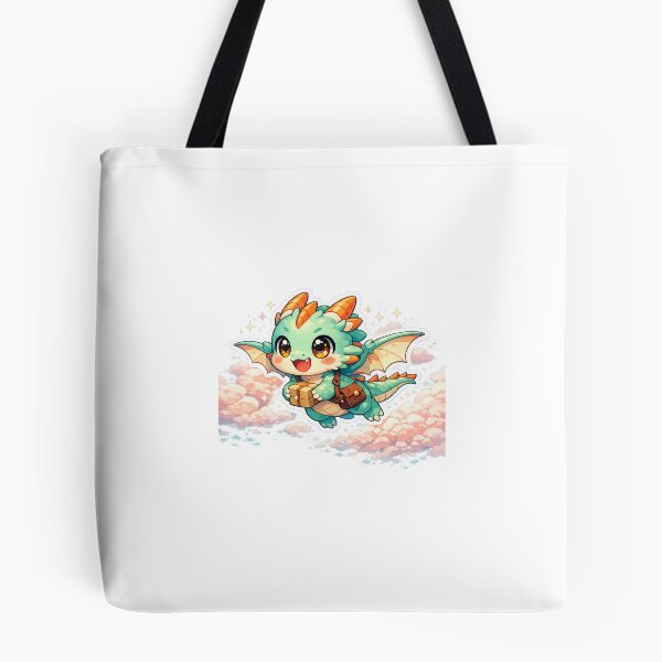 Item preview, Chibi Dragon Delivery Sticker Kawaii Fantasy Anime for Gamers & Dragon Lovers designed and sold by CutePrintCorner.