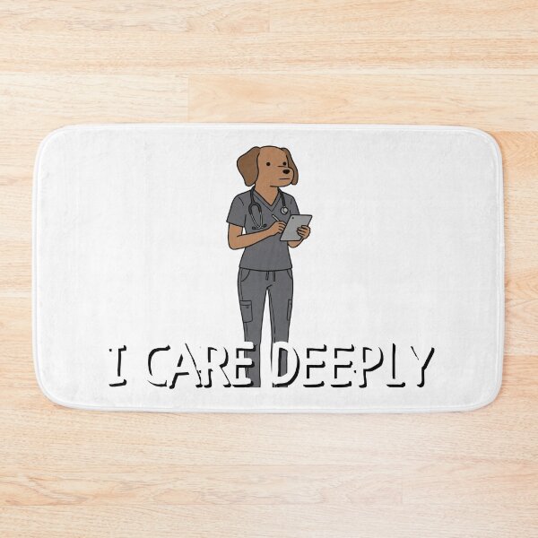 Item preview, I Care Deeply - Funny Nurse Dog Healthcare Humor designed and sold by yodaddydesigns.