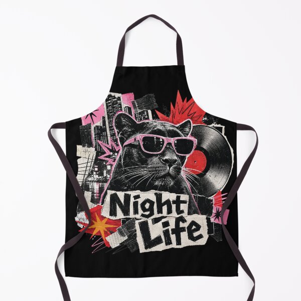 Item preview, Retro Night Life Vinyl Record Panther Mixed Media Art designed and sold by Modern Antique Atelier .