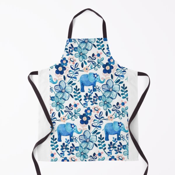 Item preview, Blush Pink, White and Blue Elephant Pattern designed and sold by JosephinaGorsu.