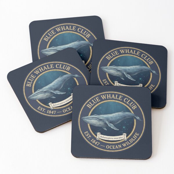 Artikelvorschau, Vintage-Abzeichen des Blue Whale Clubs, Meereskunst entworfen und verkauft von CalmCapy Co.