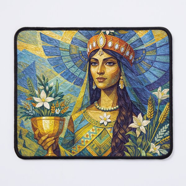 Item preview, Ameretat illustration – Zoroastrian Goddess of Immortality designed and sold by GalleryKauffeld.