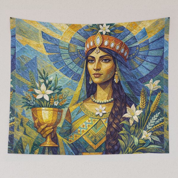 Item preview, Ameretat illustration – Zoroastrian Goddess of Immortality designed and sold by GalleryKauffeld.