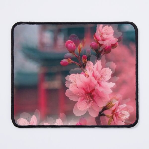 Item preview, Pink Cherry Blossom Branch & Pagoda — Dreamy Japanese Aesthetic Spring Photography designed and sold by LYAN-STORE.